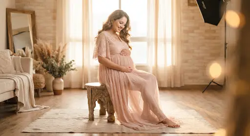 Maternity shoot in Gurgaon photo studio