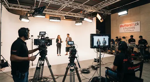 Video shoot in progress at Shutterdeck studio in Gurugram
